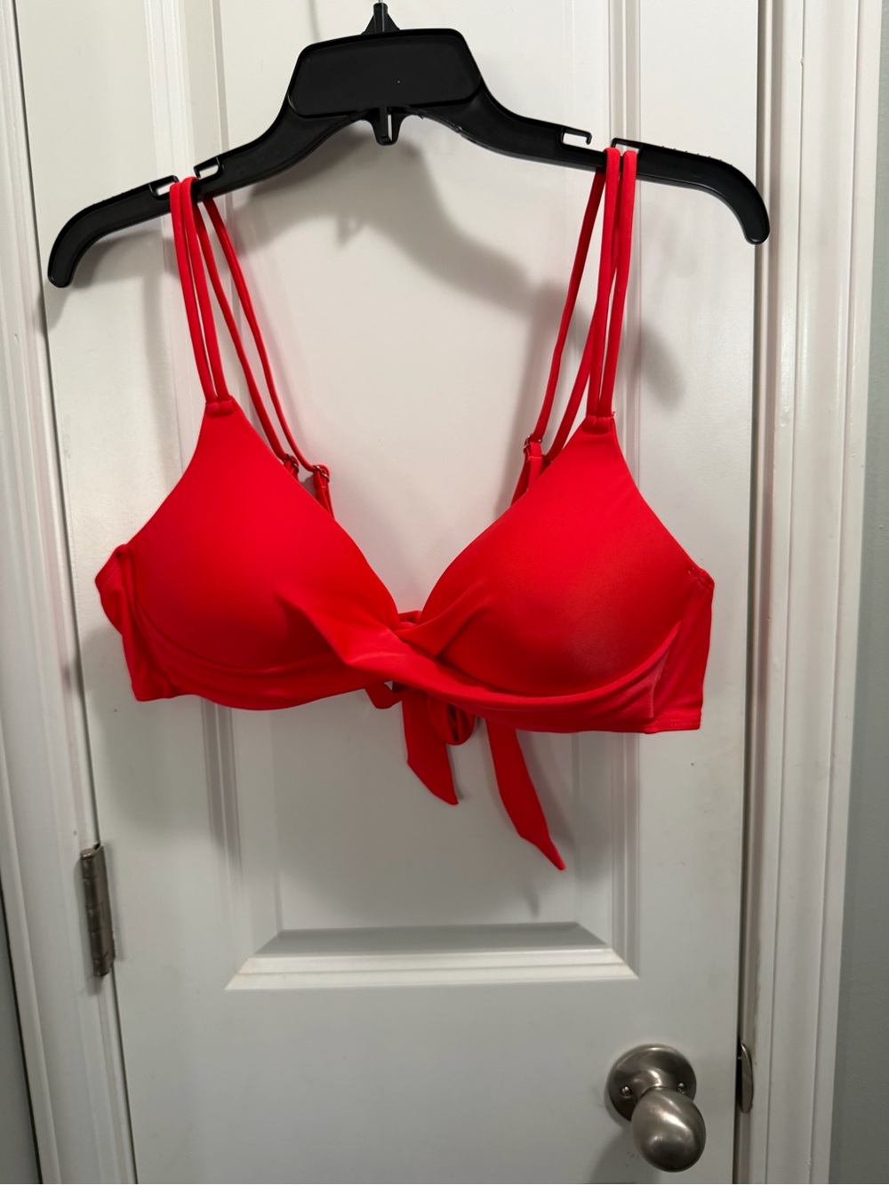 Women’s Red Tie-Front Bikini Top